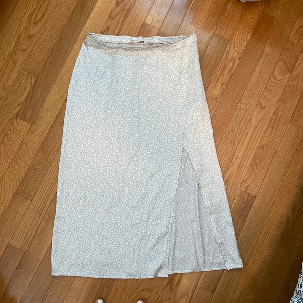 Abercrombie & Fitch Silky Cheetah Midi Skirt
